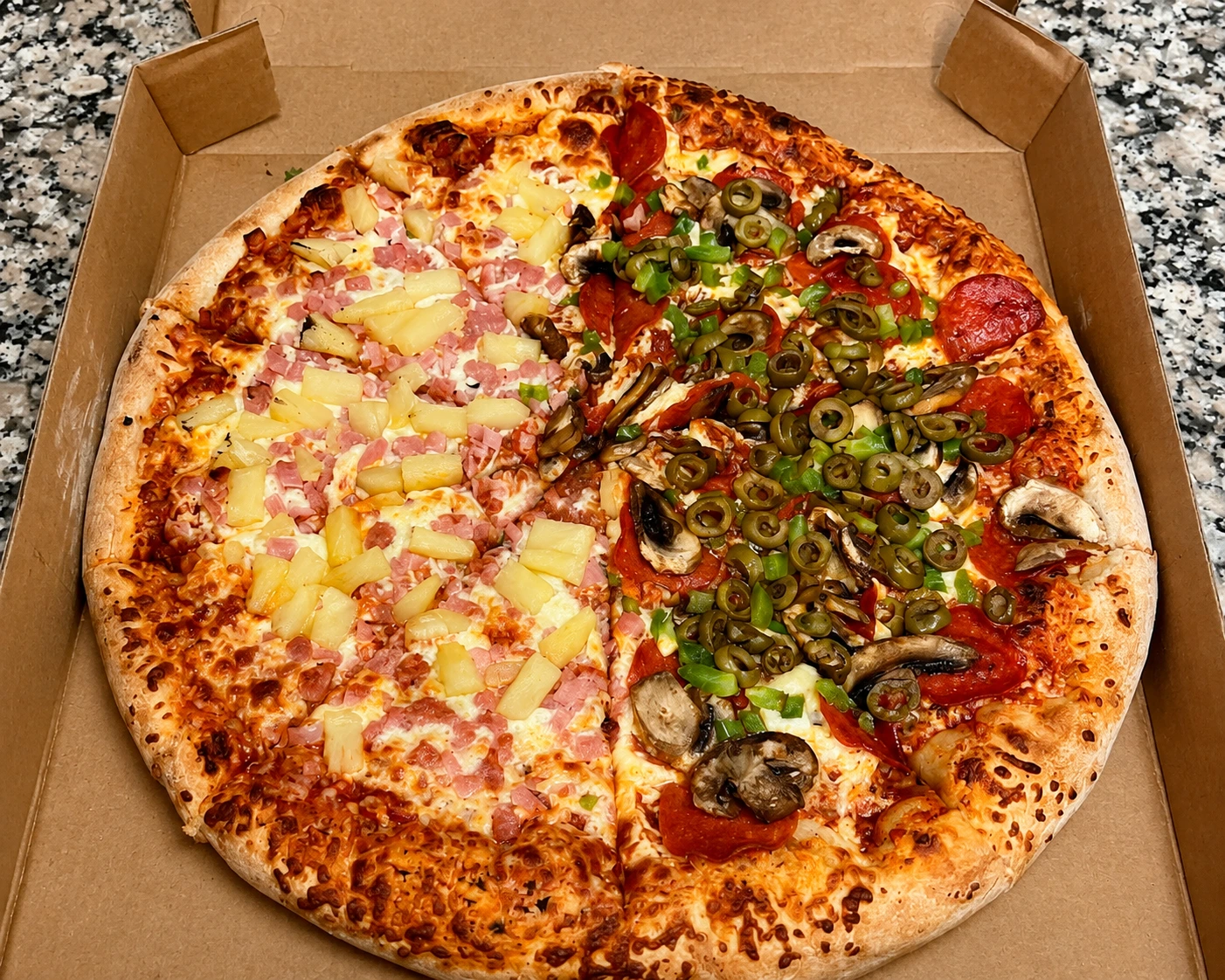A dish prepared fresh at Ancaster Pizza, Ancaster ON